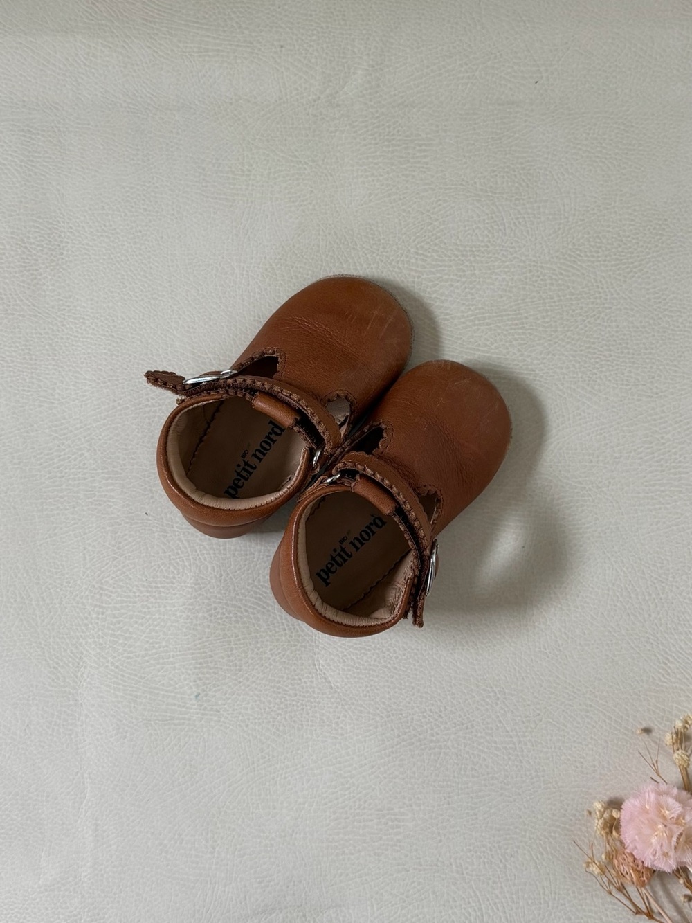 Petit Nord Baby Scallop T-Bar in Cognac 21